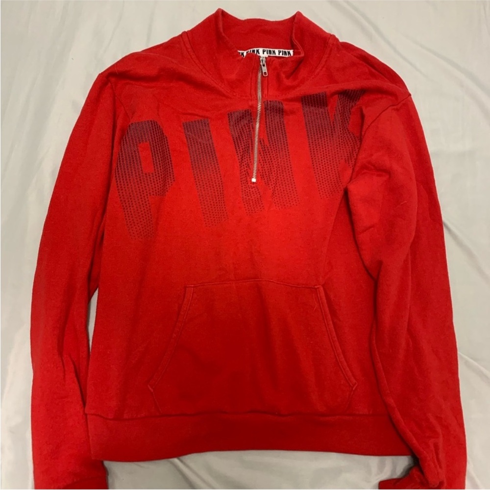 Victoria's Secret PINK Red Zip-Up Sweater Vintage
